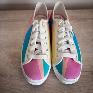 Keds X Kate Spade New York Triple Kick Multi-striped Canvas Sneakers‎ Size 7
